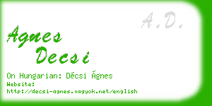agnes decsi business card
