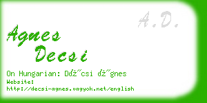 agnes decsi business card